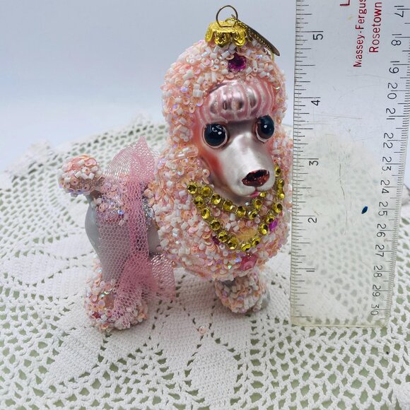 Katherine Collection Pink Poodle Ornament: Glittery Dog Figurine - Picture 3 of 11